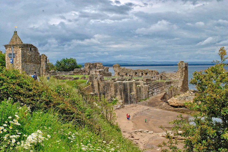 Castle Ruins by Beach in Fife