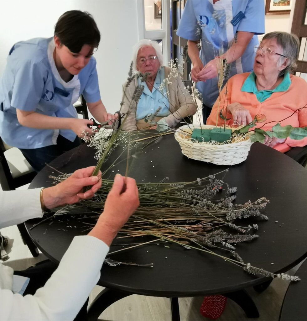 Residents preparing at Dalgety Flower Show