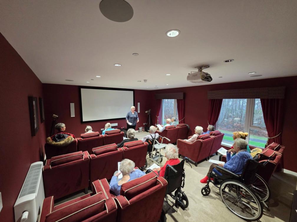 church at care home doing a service